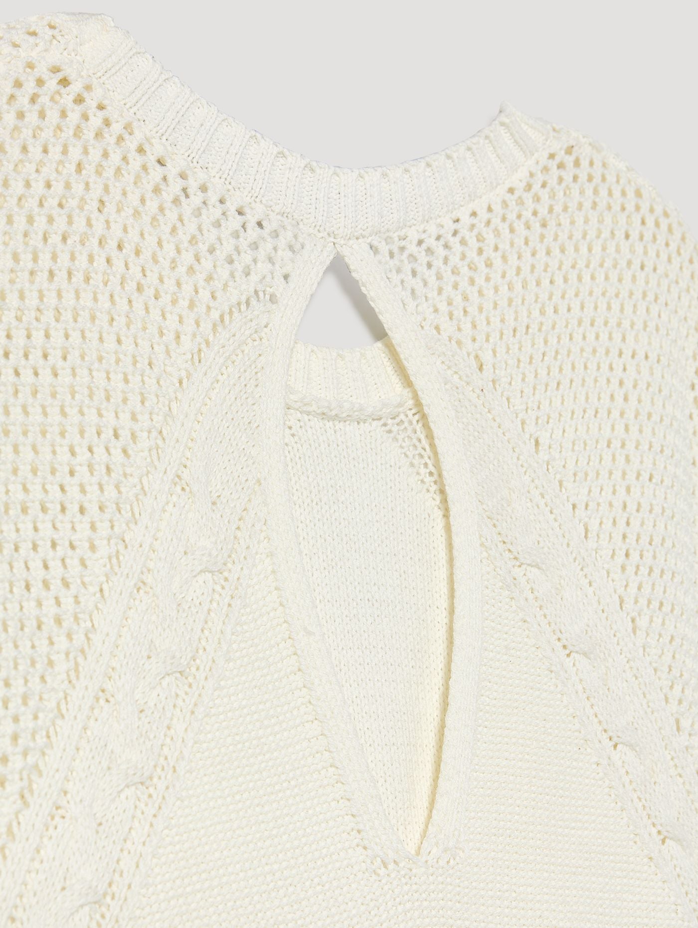 SkatÏe Crochet Detail White Sleeveless Knitted Vest Top