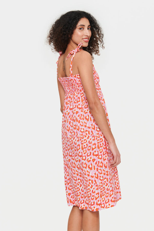 Saint Tropez Ursula Strap Dress Paradise Pink and Coral Animal Print